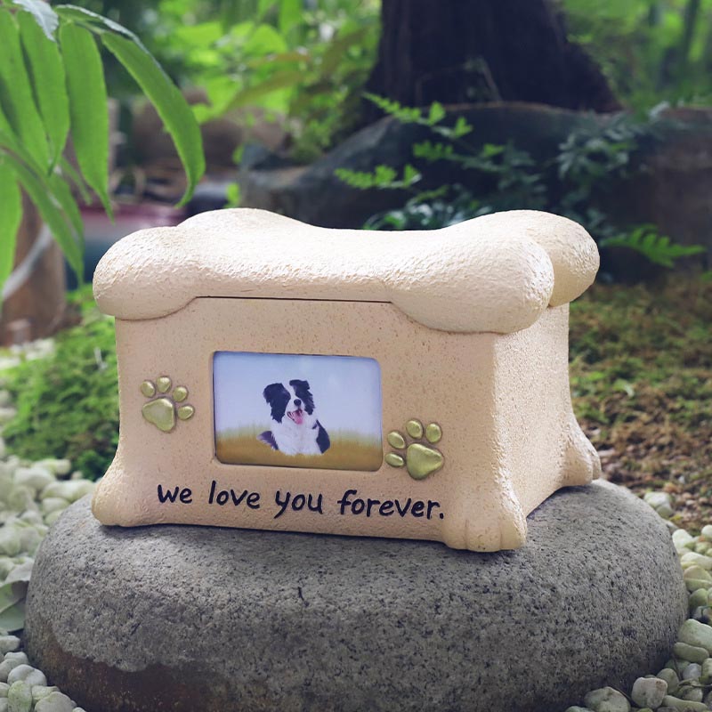 Resin Pet Memorial Urn na May Picture Frame